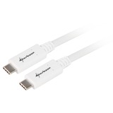 Sharkoon USB 3.2 Gen 2 Kabel, USB-C Stecker > USB-C Stecker weiß, 0,5 Meter