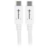 Sharkoon USB 3.2 Gen 2 Kabel, USB-C Stecker > USB-C Stecker weiß, 0,5 Meter