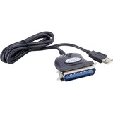 goobay Druckerkabel, Adapter schwarz, 1,5 Meter, Parallel-Drucker an USB