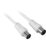 goobay RF-Stecker auf RF-Buchse, Kabel weiß, 1,5 Meter