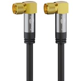 goobay SAT-Antennenkabel (135dB typ), F-Stecker 90° > F-Stecker 90° schwarz, 5 Meter