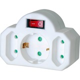Brennenstuhl Adapterstecker Euro 2+Schutzkontakt 1 mit Schalter, Steckdosenadapter weiß
