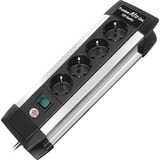 Brennenstuhl Premium-Alu-Line Steckdosenleiste 4-fach schwarz/silber, 1,8 Meter, mit Sicherheitsschalter