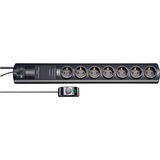 Brennenstuhl Primera-Tec Steckdosenleiste Comfort Switch Plus 7-fach schwarz, 2 Meter, 19.500A Überspannungsschutz, externer Schalter