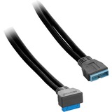 Cablemod ModMesh Right Angle Internal USB 3.0 Extension - Black, Verlängerungskabel schwarz, 50 cm, 90° abgewinkelte Buchse