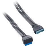 Cablemod ModMesh Right Angle Internal USB 3.0 Extension - Carbon, Verlängerungskabel carbon, 50 cm, 90° abgewinkelte Buchse