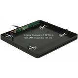 DeLOCK Externes Gehäuse für 5.25″ Slot-in Slim SATA Laufwerke 9,5 / 12,7 mm zu USB Typ-A Stecker, Laufwerksgehäuse schwarz