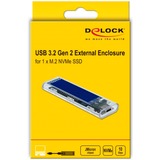 DeLOCK Externes Gehäuse für M.2 NVMe PCIe SSD, Laufwerksgehäuse transparent