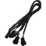 Phobya 3Pin auf 4x 3Pin 60cm, Y-Kabel schwarz, 60 cm