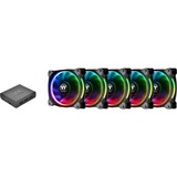 Thermaltake Riing Plus 12 LED RGB Radiator Fan TT Premium, Gehäuselüfter 5 Fan Pack, 1x Controller