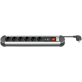 goobay Aluminium Steckdosenleiste 6-fach schwarz/silber