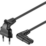 goobay Netzkabel Eurostecker 90° schwarz, 2 Meter