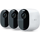 Arlo Essential Spotlight, Überwachungskamera weiß/schwarz, WLAN, Full HD, 3er Pack