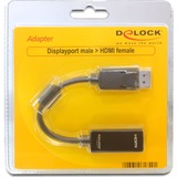 DeLOCK Adapter DP-Stecker auf HDMI-Buchse schwarz, 12,5 cm, Lite Retail