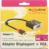 DeLOCK Adapter DisplayPort 1.2 Stecker > VGA Buchse schwarz, 20 cm
