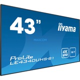 iiyama LE4340UHS-B1, Public Display schwarz, HDMI, Android, DVI, VGA, 4K