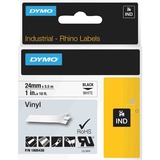 Dymo Rhino IND ORIGINAL Schriftband Vinyl 24mm x 5,5m, schwarz auf weiß permanent klebend, 1805430