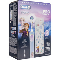 Braun Oral-B Vitality Pro 103 Kids Frozen mit Reiseetui, Elektrische Zahnbürste hellblau/weiß