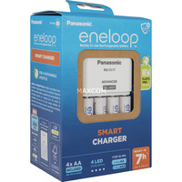 TestA Ladegerät eneloop Universal Smart Charger Set weiß, inkl. 4 eneloop Akkus AA