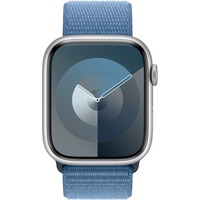 Apple Watch Series 9, Smartwatch silber/blau, Aluminium, 45 mm, Sport Loop, Cellular