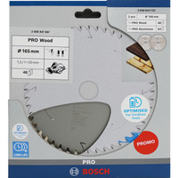 Bosch Professional PRO Holz-/Alu-Cordless-Kreissägeblatt 165mm, Twin Pack 2 Stück, Promo-Pack