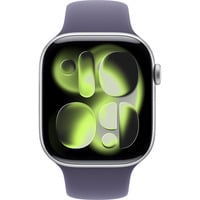 Apple Watch Series 11, Smartwatch silber, Aluminium, 46 mm, Sportarmband nebelviolett S/M, Cellular