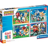 Clementoni Supercolor 4 in 1 - Sonic, Puzzle 4 Puzzle (12-24 Teile)
