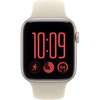 Apple Watch SE 3, Smartwatch silber, 44 mm, Sportarmband Sand S/M, Cellular