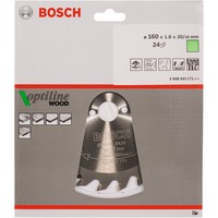 Bosch PRO Wood Kreissägeblatt, Ø 160mm, 24Z Bohrung 20mm, für Handkreissägen