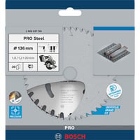 Bosch Professional PRO Steel cordless Kreissägeblatt, Ø 136mm, 30Z Bohrung 20mm, für Akku-Handkreissägen
