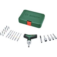 Bosch Heimwerken & Garten Bit-Ratschenschraubendreher T-Griff mit Bit-Satz, 22-teilig grün/schwarz, Drehmoment bis 46 Nm