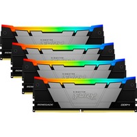 Kingston FURY DIMM 128 GB DDR4-3600 (4x 32 GB) Quad-Kit, Arbeitsspeicher schwarz, KF436C18RB2AK4/128, Renegade RGB, INTEL XMP