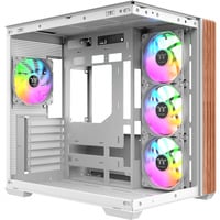 Thermaltake View 380 WS ARGB , Tower-Gehäuse weiß/holz, Tempered Glass x 2, Holz-Struktur