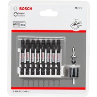 Bosch Pick and Click Impact Control Doppelklingenbit-Satz, 9-teilig 65mm, TORX, PH, PZ, Schlitz