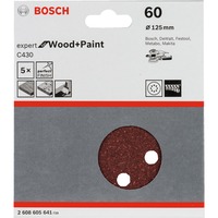Bosch Schleifblatt C430 Expert for Wood and Paint, Ø 125mm, K60 5 Stück, für Exzenterschleifer
