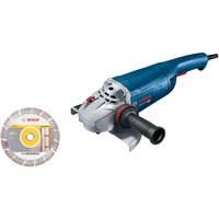 Bosch Winkelschleifer GWS 22-230 J Professional blau, 2.200 Watt, inkl. Diamanttrennscheibe