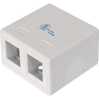 Digitus Konsolidierungs-Punkt Gehäuse, für 2x Keystone Module weiß, Aufputzbox, 2-Port