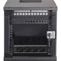 Digitus Netzwerk-Set SOHO Pro 10" 315x300 mm (BxT), IT-Schrank schwarz, 6 Höheneinheiten
