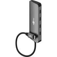 goobay Goobay Slim 4-Port USB-Hub Typ-C grau