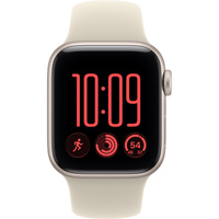 Apple Watch SE 3, Smartwatch silber, 40 mm, Sportarmband Sand S/M, Cellular