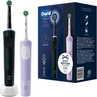 Braun Oral-B Vitality Pro D103 Duo, Elektrische Zahnbürste schwarz/lila, Black/Lilac Violet, inkl. 2. Handstück