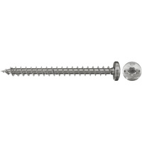 fischer Spanplattenschraube PowerFast 5,0x50 Halbrundkopf TX 50 Stück, mit Vollgewinde, Edelstahl A2