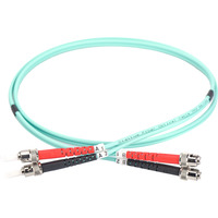 Digitus LWL Patchkabel, Duplex, ST > ST Stecker, Multimode OM3 türkis, 10 Meter