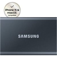 SAMSUNG Portable SSD T7 500GB, Externe SSD grau, USB-C 3.2 Gen 2 (10 Gbit/s), extern