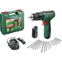 Bosch Heimwerken & Garten Akku-Schlagbohrschrauber EasyImpact 1200 + Bit- und Bohrer-Set grün/schwarz, 2x Li-Ionen Akku 1,5Ah, Koffer