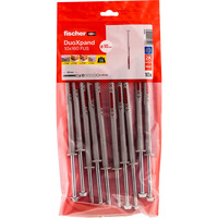 fischer Langschaftdübel DuoXpand 10x160 FUS  hellgrau/rot, 10 Stück