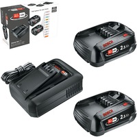 Bosch Heimwerken & Garten Akku Starter-Set 18V 2x 2,5Ah + Schnellladegerät AL 18V-44 schwarz, 2x Li-Ionen Akku 2,5Ah, POWER FOR ALL ALLIANCE