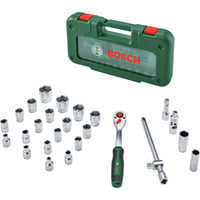 Bosch Heimwerken & Garten 1/2" Ratschen Set mit Steckschlüsseln, 26-teilig grün, Drehmoment bis 768 Nm, im Koffer