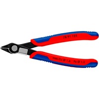 KNIPEX Electronic Super Knips 78 91 125, Elektronik-Zange rot/blau, mit Öffnungsfeder und Öffnungsbegrenzung