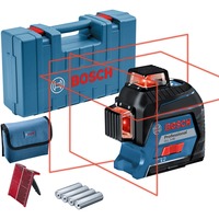 Bosch Professional Linienlaser GLL 3-80 Professional, Kreuzlinienlaser blau/schwarz, Koffer, rote Laserlinien